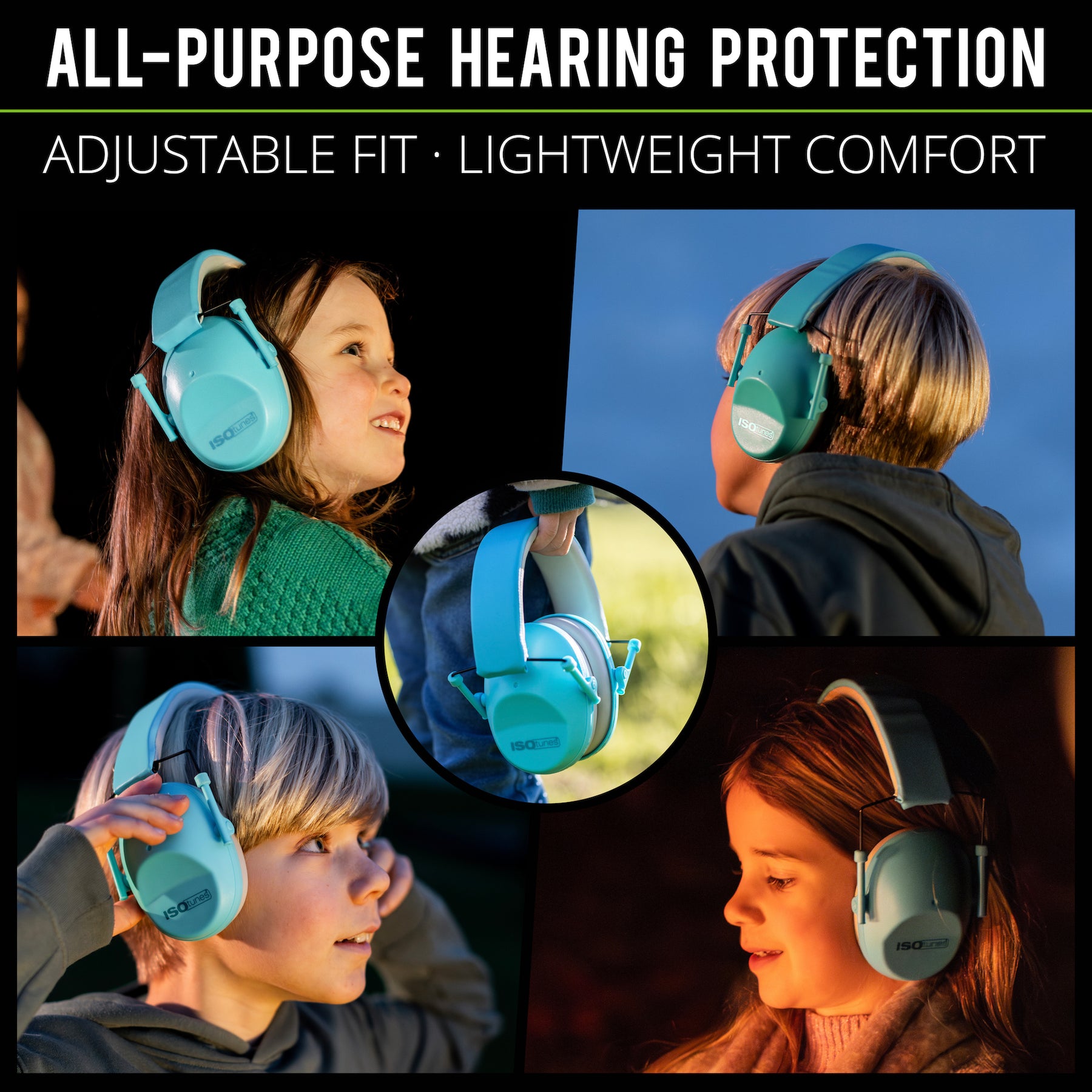 ISOtunes Junior Defender Kids Adjustable and Lightweight Earmuff