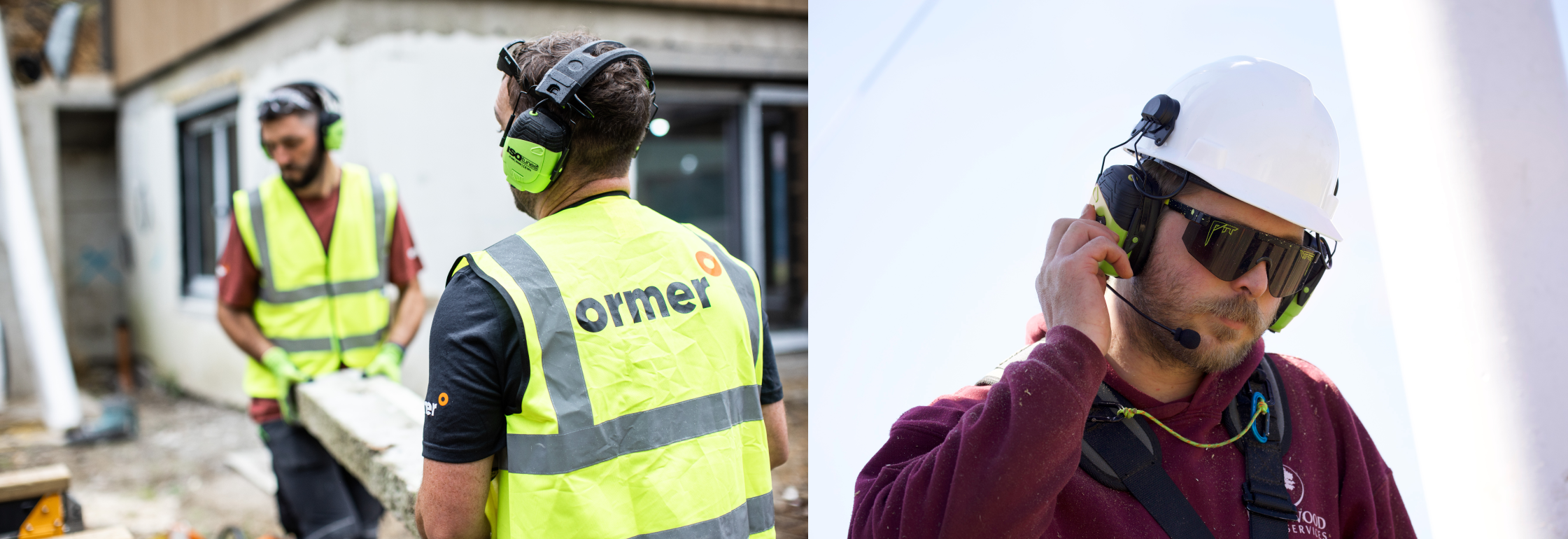 Hearing protection earmuffs for construction