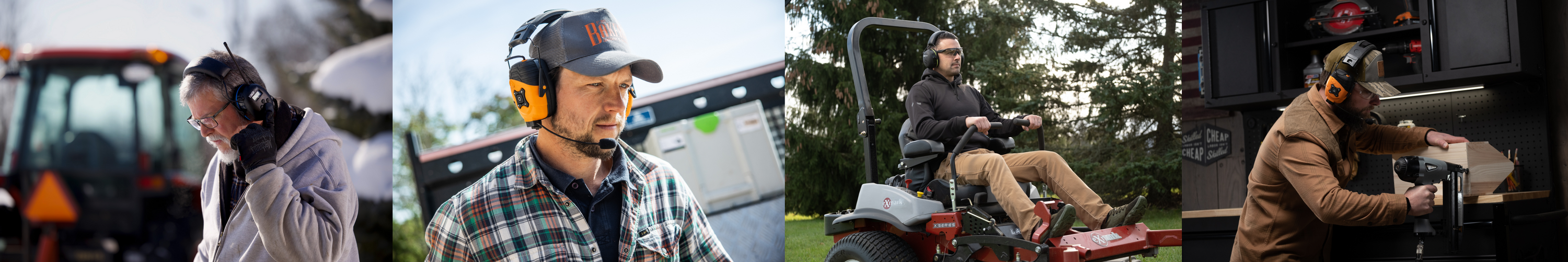 Hearing protection earmuffs for mowing