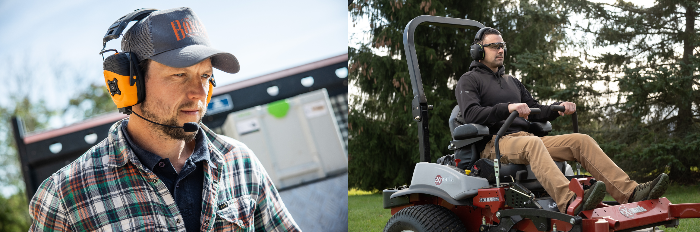 Hearing protection earmuffs for mowing